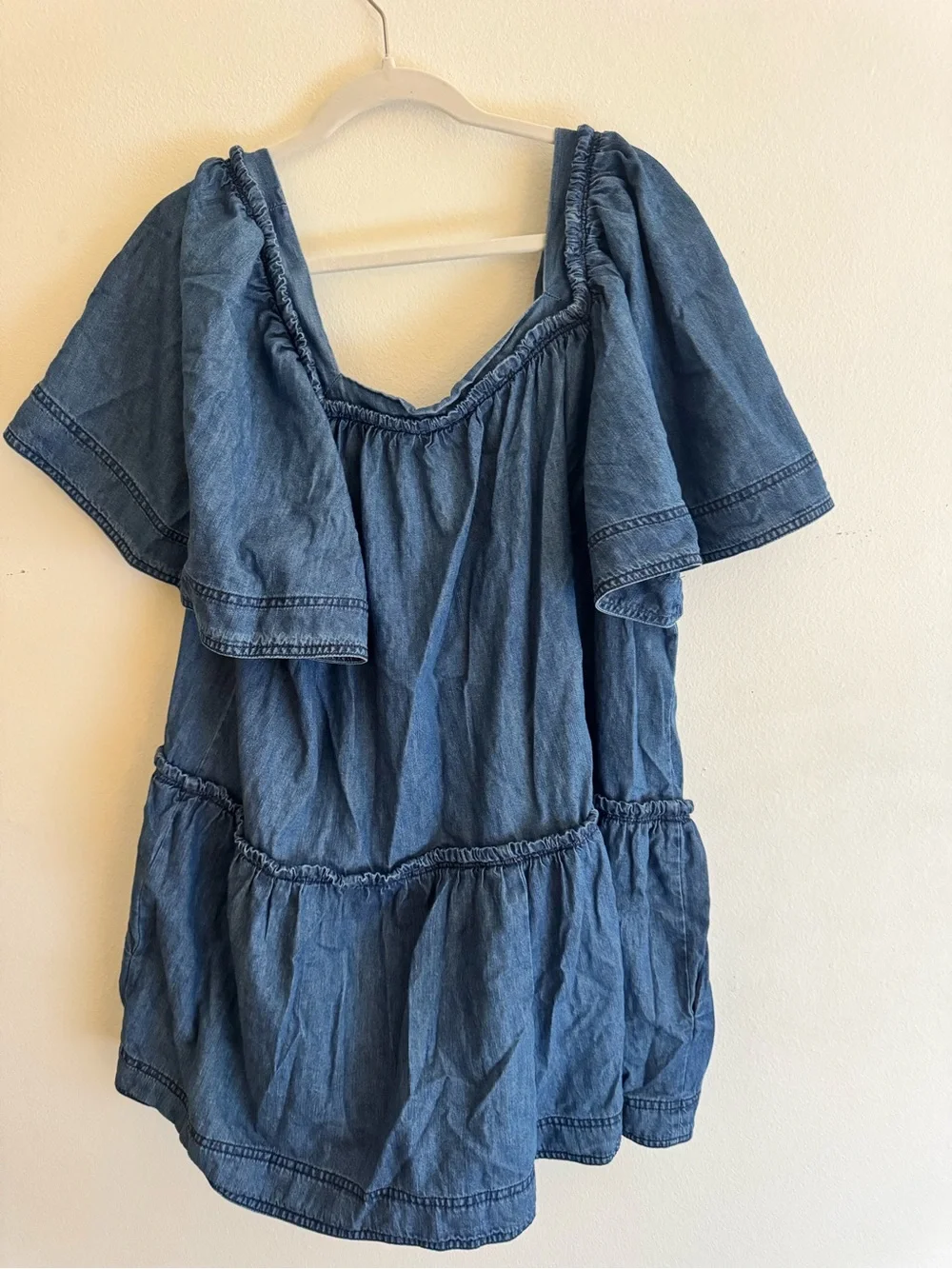 Free People County Line Blue Denim Romper